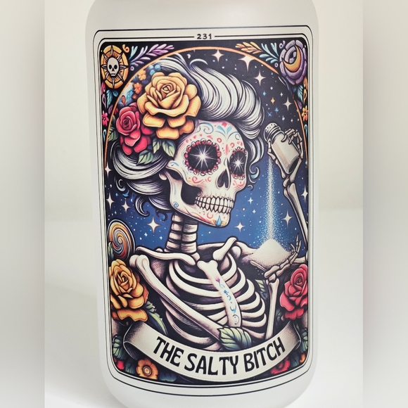 The Salty Tarot Card 16ox Frosted Beer Can Glass Cup - Picture 3 of 4